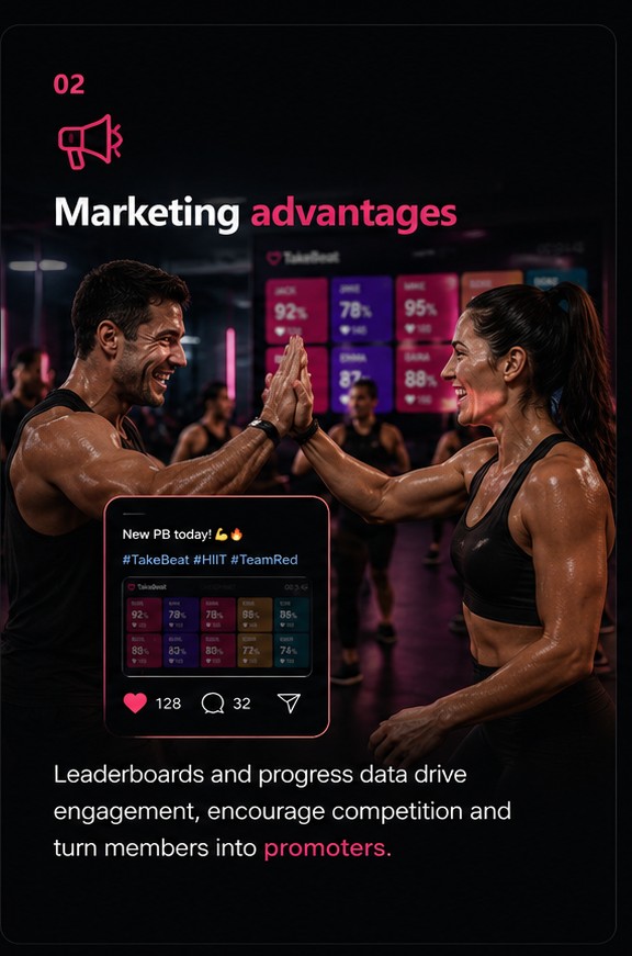 Marketing advantages — leaderboards and progress data drive referrals and turn members into promoters